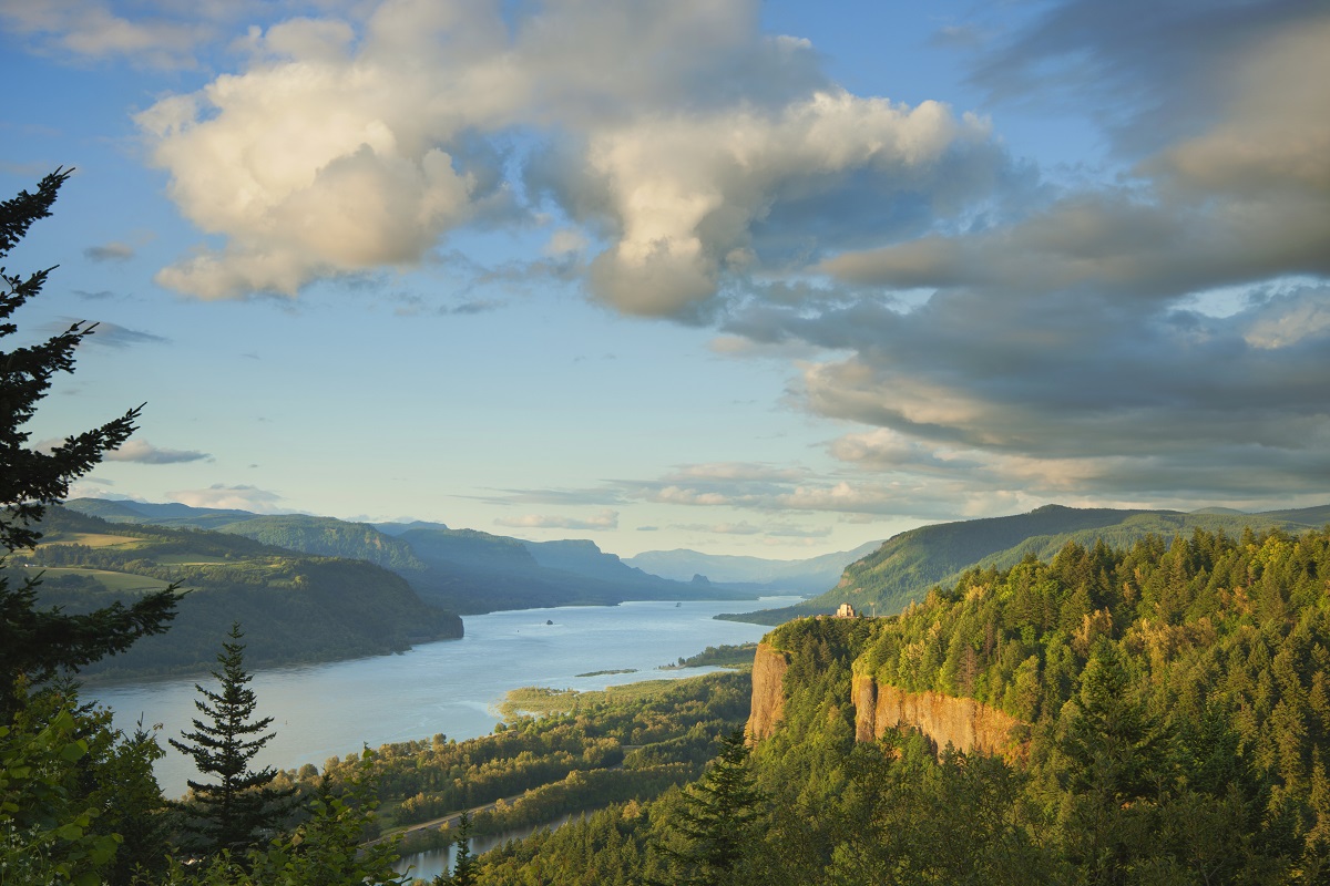 Columbia River Gorge at sunset